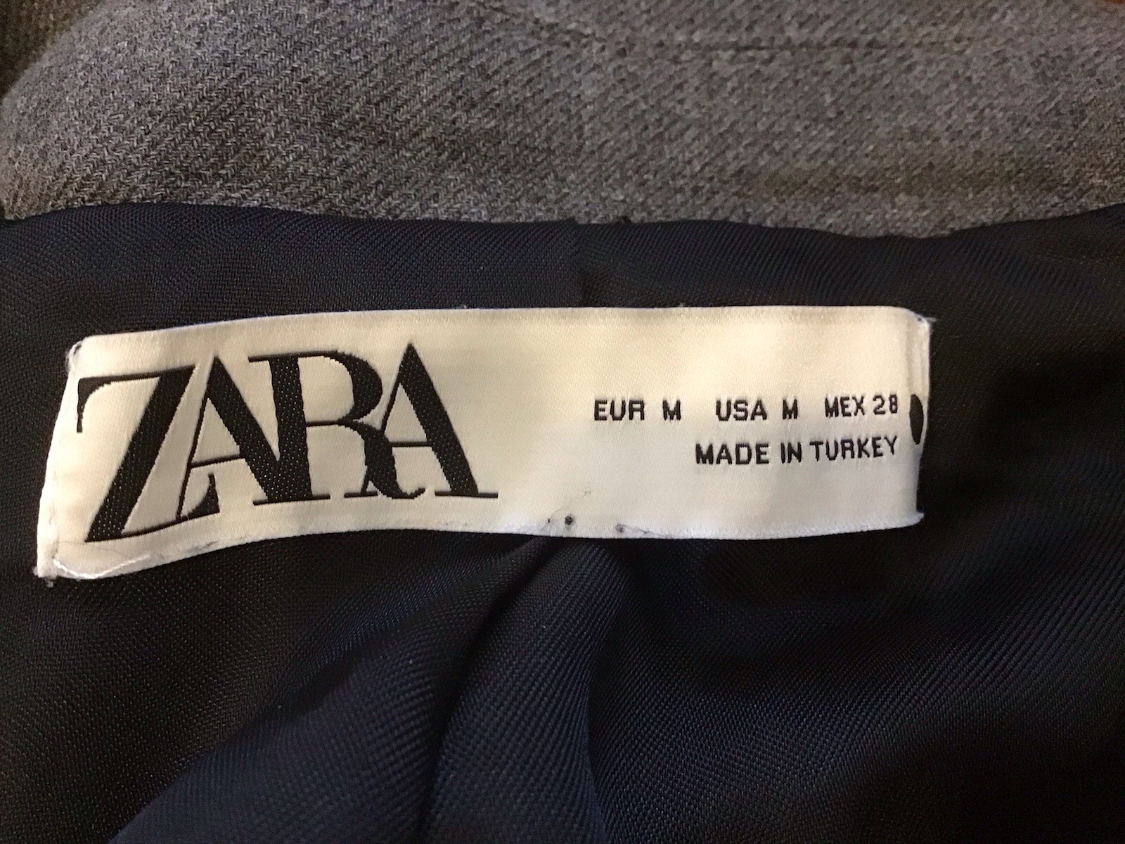 ZARA Gray Double-Breasted Button Collared Blazer … - image 8