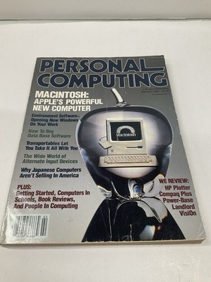 Vintage Macintosh 128k  Debut PERSONAL COMPUTING Magazine 1984 February