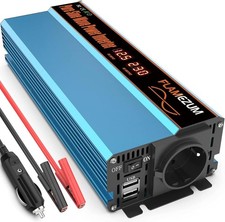 FLAMEZUM 1000W Wechselrichter 12V auf 230V Reiner Sinus Spannungswandler mit 1