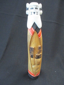 HOPI KACHINA DOLL by NEWMAN ALBERT  '86 HAND CARVED & COLORED WOOD 10 3/4" high