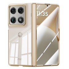 For Moto Razr Fold Shockproof Electroplated Rugged PhoneCase W/ Screen Protector