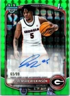 2025-26 Bowman JEREMIAH WILKINSON Green Geometric Auto /99 #CPA-JW Georgia LG