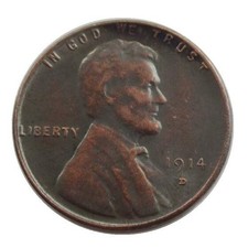 1914-D Lincoln Wheat Cent Penny Rare Sought After Year --As shown in the figure