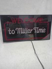 Vintage 1984 Miller Time Welcome Sign Backlit Bar Light Beer Label FOR PARTS/REP — photo 2