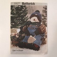 Butterick 3327 Christmas Sewing Pattern Snowman and Snowballs 2001 Uncut