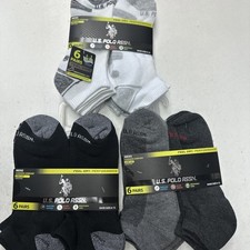 U.S. Polo Assn. Men's 18-Pair Low Cut Socks For Shoe Size 6-12 Large