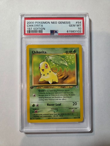 2000 POKEMON NEO GENESIS 1ST ED #54 CHIKORITA PSA 10
