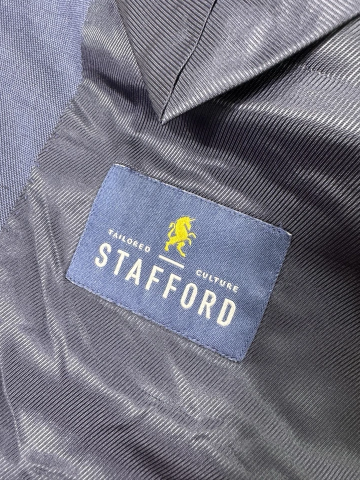 Stafford Mens Blazer 46S Sport Coat 2 Button Classic Fit Jacket Wool Travel - Image 4 of 4