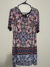 Eliza J Women's Knee Length Multicolor Patterned Dress Size 14