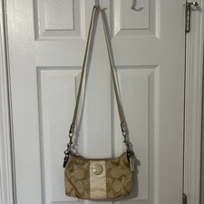 Coach Tan and Cream Crossbody Bag