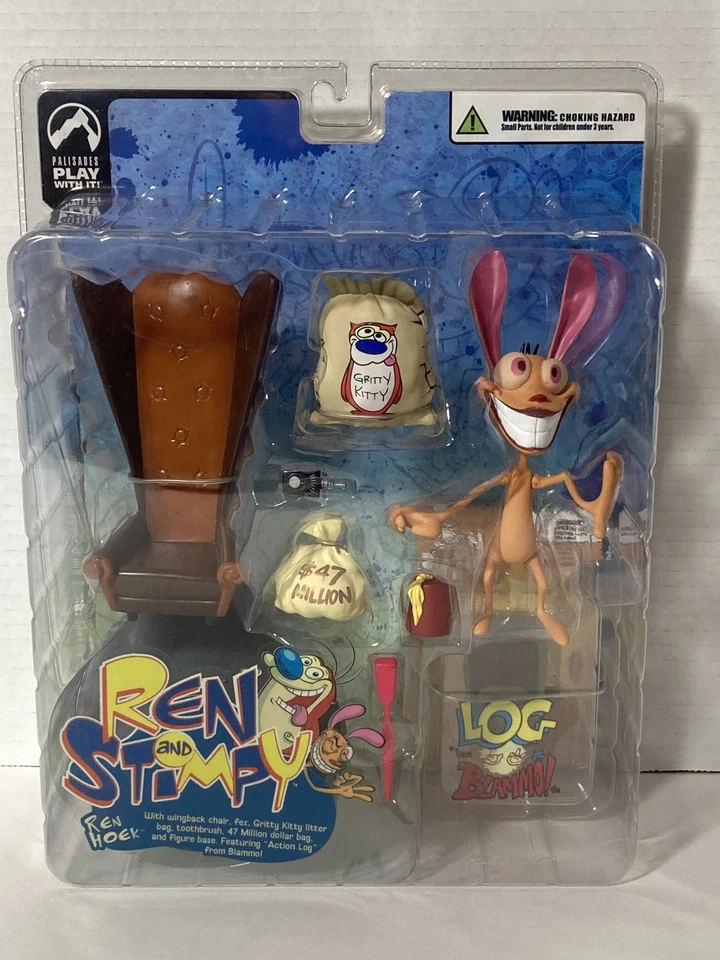 Ren & Stimpy Juego Completo de 4 Figuras 2004 Mr Horse Shaven Yak Log Serie 1 SE Foto 3 de 4