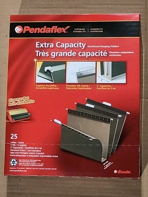 New 25-Pieces Pendaflex Hanging File Folders +11 Bonus, Letter Size With Tabs