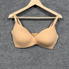Knix Size 5 US 36D Bra Nude Beige Seamless Padded Nylon Blend Adjustable Straps