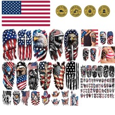 77 Sheets Independence Day Temporary Tattoos, Flag Patriotic Waterproof Fake...