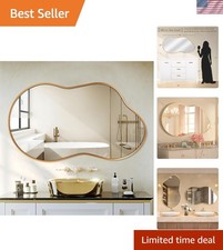 Stunning High-Definition Gold Wall Mirror - Perfect for Dressing Makeup
