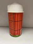 Vintage 1968 Fisher Price Little People Farm Silo Plastic Lid & Metal Cylinder