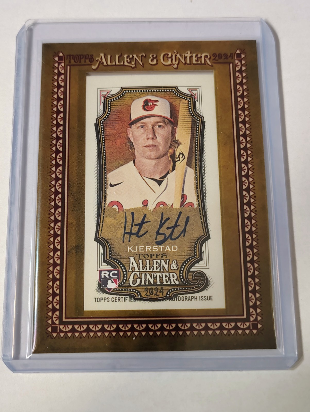 2024 Topps Allen & Ginter #MA-HK Heston Kjerstad RC Auto Mini Framed Orioles