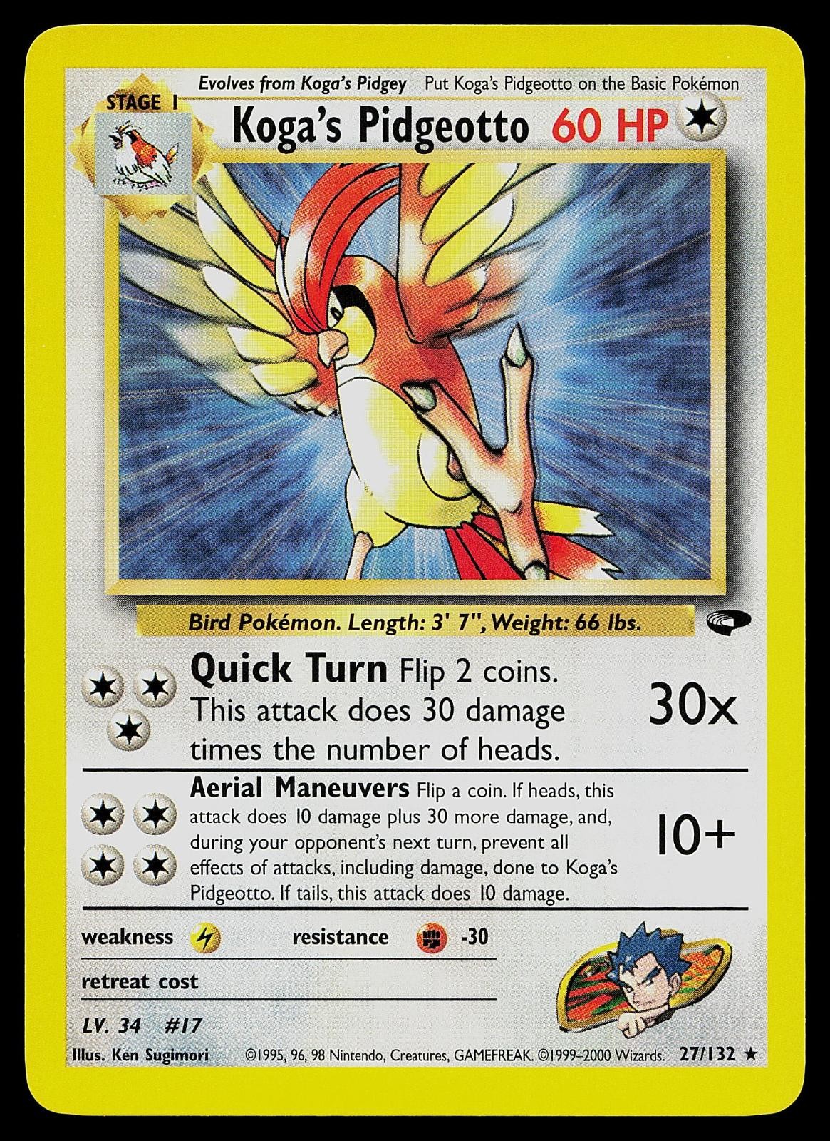 Pokemon Card - Koga's Pidgeotto Gym Challenge 27/132 Rare