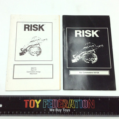 1989 Virgin Mastertronic RISK: THE WORLD CONQUEST GAME Lot of 2 Manuals