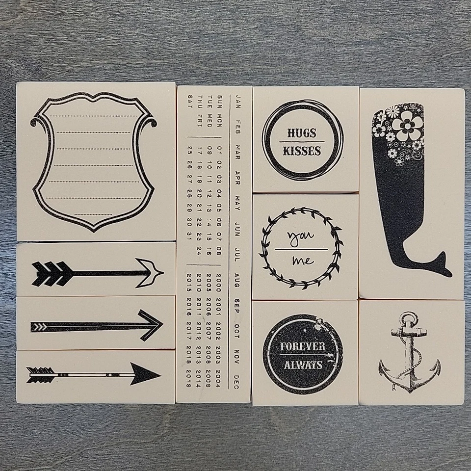 Juego de estampillas de goma montadas en espuma Glitz Uncharted Waters calendario de ballenas náutico Foto 3 de 4