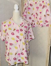 NEW Jane And Bleeker XL Pajamas Pink Flamingos adorable Button Top SleepShorts