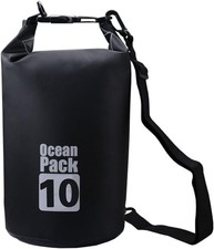 Dry Sack/Floating Waterproof Bag 2L/5L/10L/20L/30L for Boating, 10L, Black