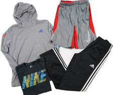 Youth Boys Clothing Lot 4 ADIDAS  NIKE Shirts, Track Pants  Shorts Sz Medium