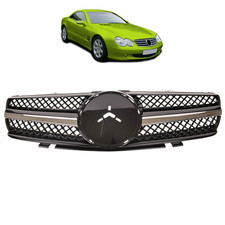 Frontgrill Chrom & Schwarz passend f&uuml;r Mercedes SL R230 2001-2006