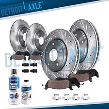 Front & Rear DRILLED Disc Rotors Ceramic Brake Pads Kit for VW Golf Jetta Beetle