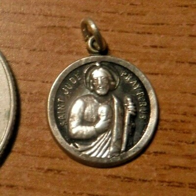Vintage Petite Sterling Silver Catholic Saint Jude The Apostle Medal | eBay