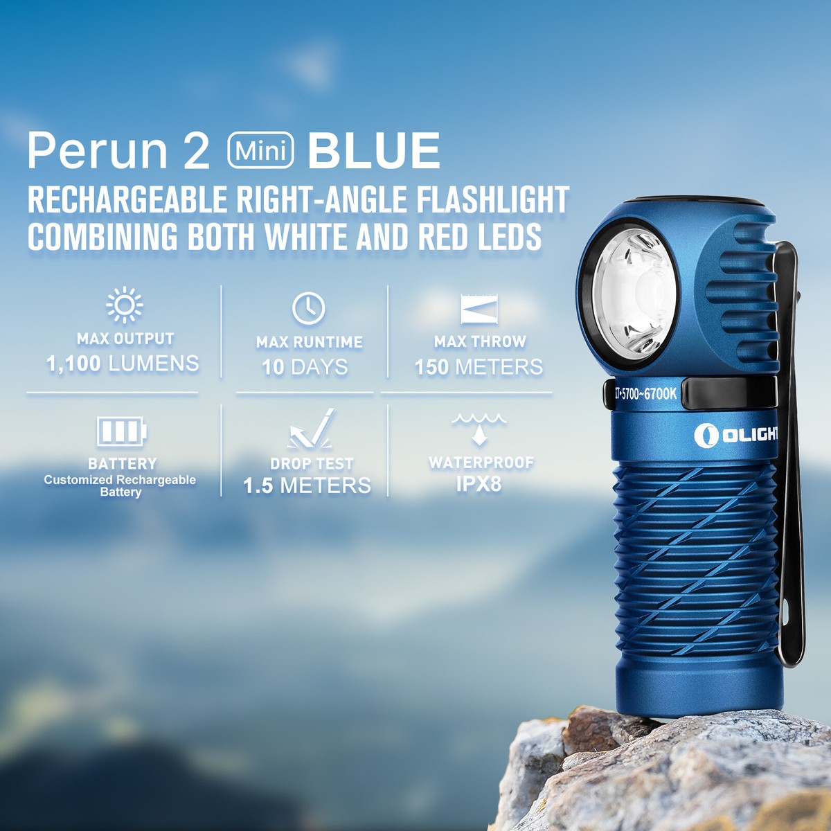 Olight オーライト Perun2 OLIGHT Perun 2 Mini LED Rechargeable Headlamp IPX8