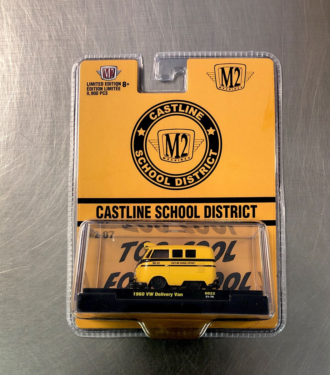 ミニカー 1960 VW Delivery Van CASTLINE SCHOOL M2 MACHINES 1960 VW DELIVERY VAN CASTLINE SCHOOL BUS