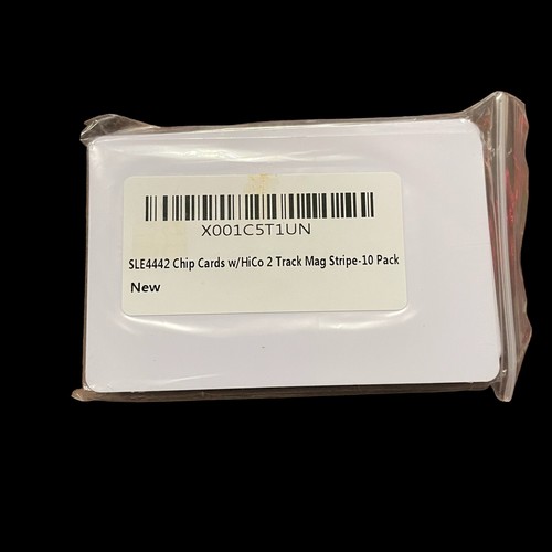 Bodno SLE4442 Smart Cards W/Hico 2 Track Mag Stripe - Pack of 100 White Cards Black Mag