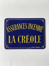 Rare Plaque émaillée La créole Assurances Laborde Très bon état 1930