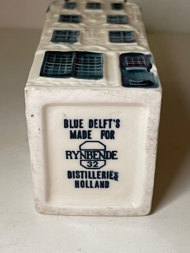 Vintage KLM Airlines Blue Delft Porcelain House #32 Rynbende Distillery Empty Empty - Bild 8 von 8