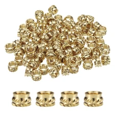 100pcs M6 Threaded Inserts Brass Heat Set Insert M6x5mm, OD 8mm Knurled Nuts