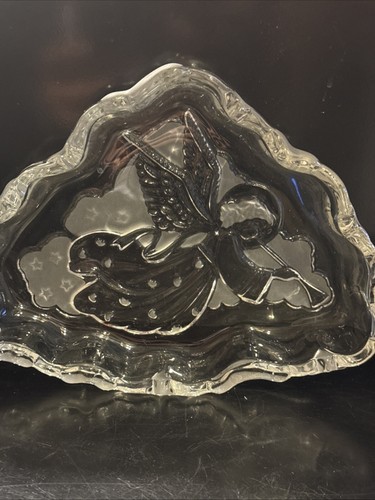 Mikasa Christmas Angel Music - Crystal Sweet Dish - 7 3/4" - New in Box - Picture 3 of 8