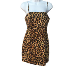 Zara Animal Print Spaghetti Strap Dress Zippered Back Size Small