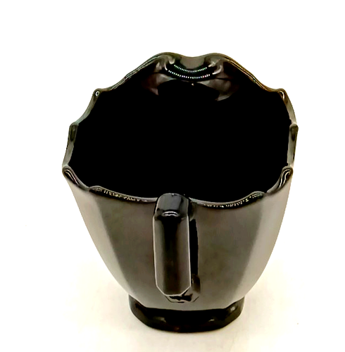 Crema de vidrio Art Deco negra ébano vintage de 1930 Paden City Glass Mrs. B #411 - Imagen 3 de 6