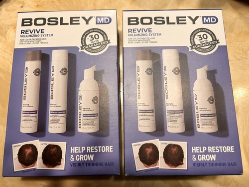 Official Bosley MD Revive Starter Pack Visibly Thinning Non Color-Treated 2 Pks