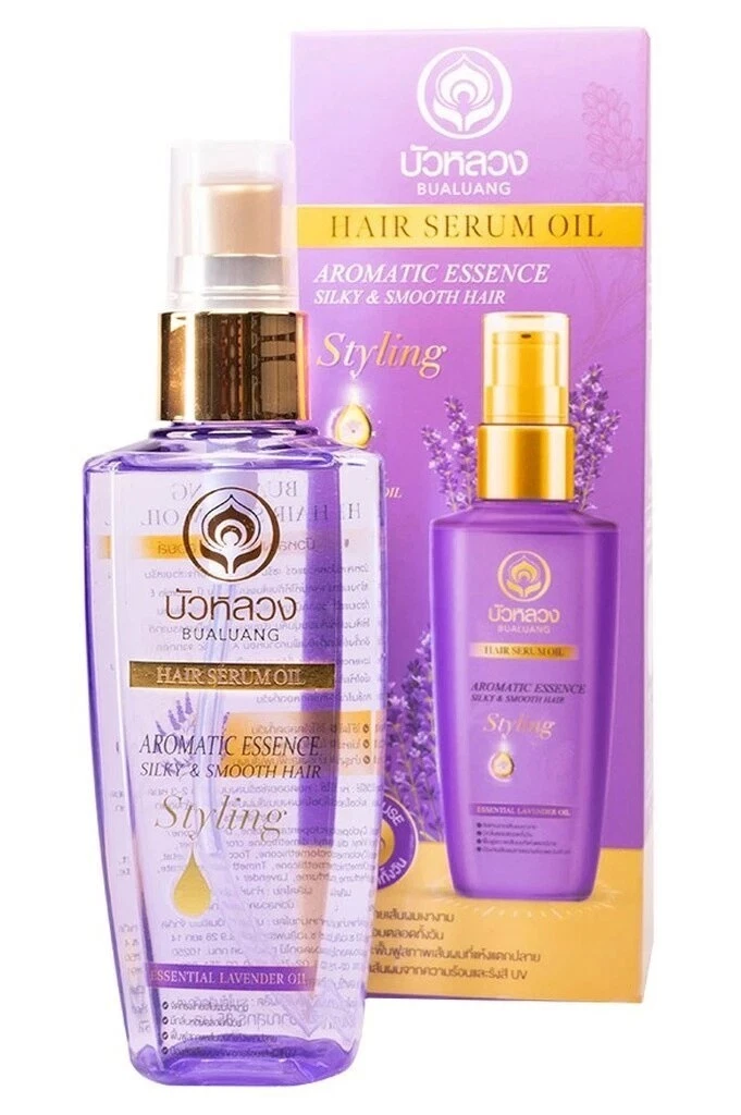 Bualuang Hair Serum Oil For Silky Smooth Lavender Essential Oil 85 Ml.