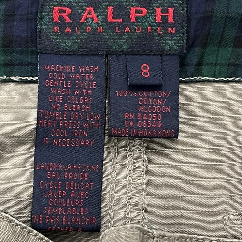 Ralph Ralph Lauren Vintage Cotton Midi Skirt Olive Green Cargo Y2K Size 8 - Picture 7 of 8