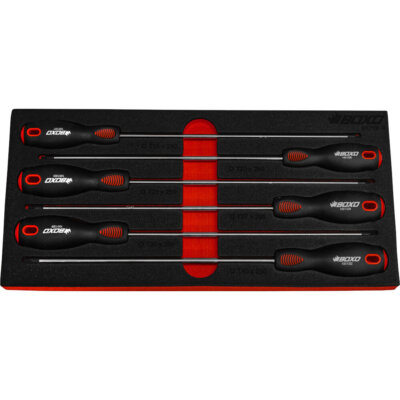 Long Torx Screwdriver Set 250mm 6Pcs T15, T20, T25, T27, T30, T40 BOXO BX759-R