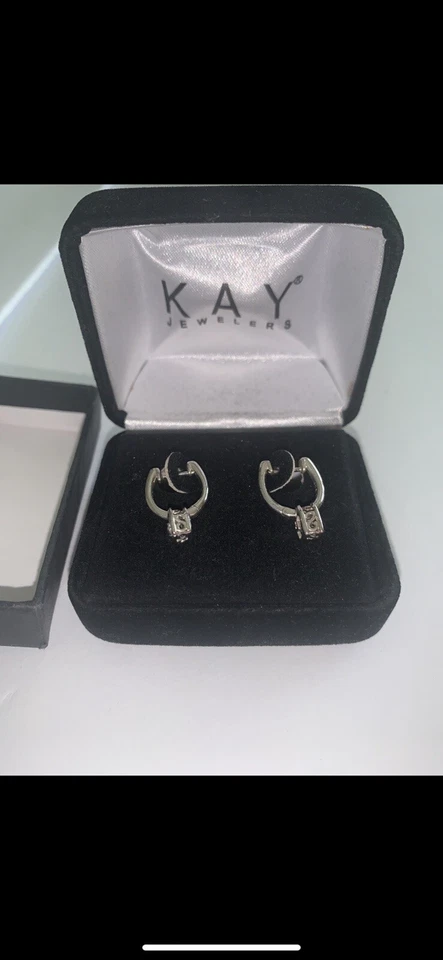 KAY Jewelers Diamond & Sterling Silver Earrings: MSRP $350.00 - Image 2 of 4