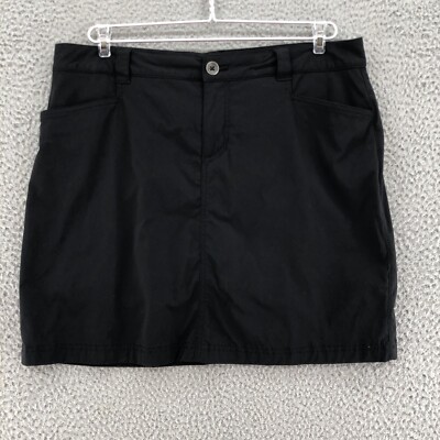 Eddie Bauer Skort Womens 10 Black Active Sport Golf Stretch Pockets Hiking Tech*