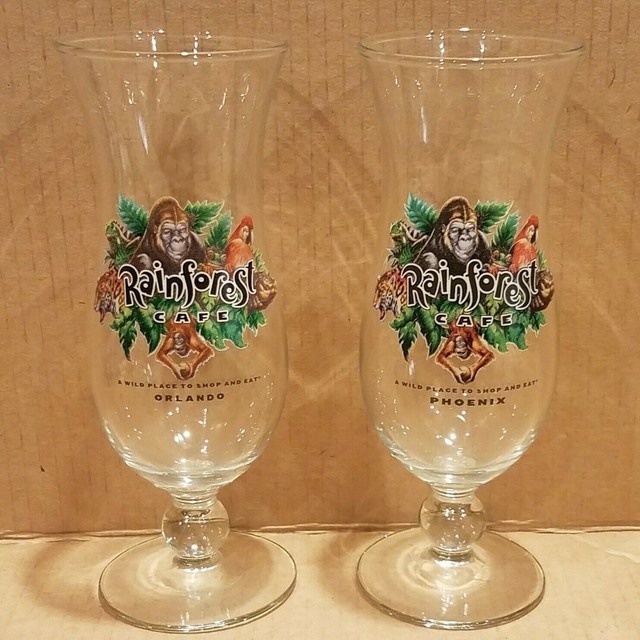 Rainforest Cafe Hurricane Glasses ORLANDO and PHOENIX Collectible Souvenir Cups eBay