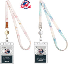 Paquete De 2 Porta Credenciales Y Cordones Retr ctiles Ajustables