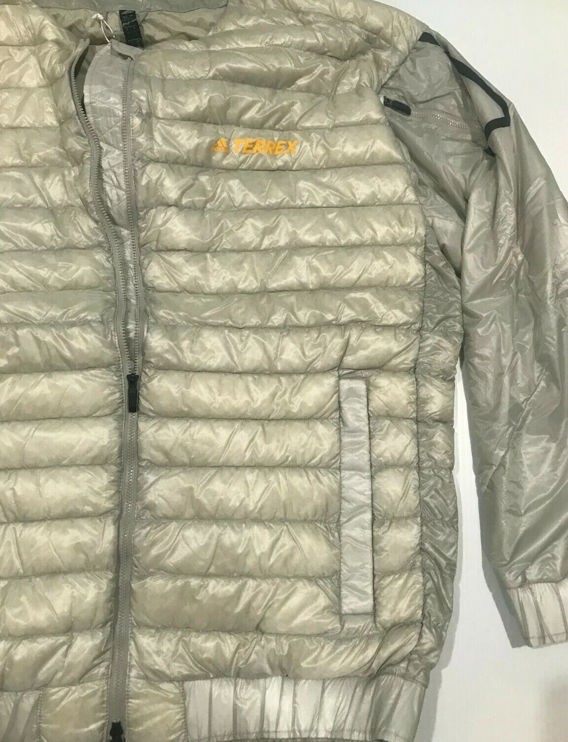 Adidas Down Filled Packable Terrex Hike Bomber Jacket Gray GD1166 Men's L