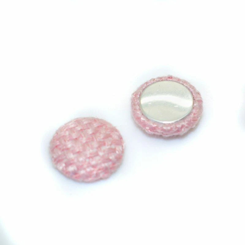 100pcs/lot Tweed Fabric Covered Buttons 15mm Thin Flat Back Button Sewin Crafts - Image 3 of 4