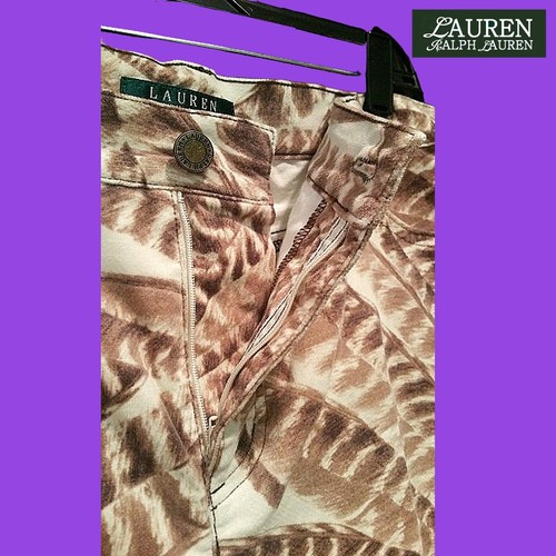 LAUREN RALPH LAUREN NEW Leaf Print Velvet Slim Fit Skinny Jean Pant 20 - Picture 6 of 12